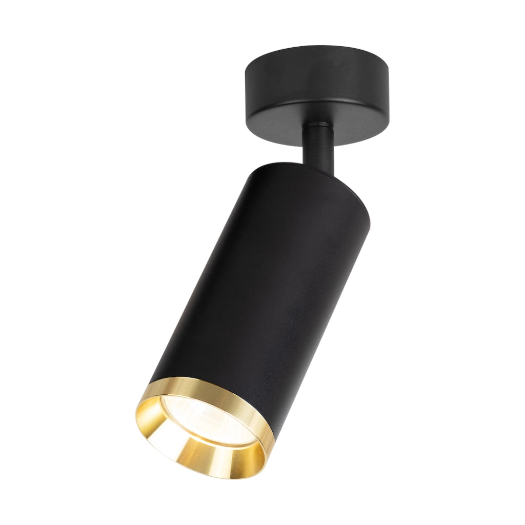 Spot soffitto moderno nero oro tondo orientabile GU10