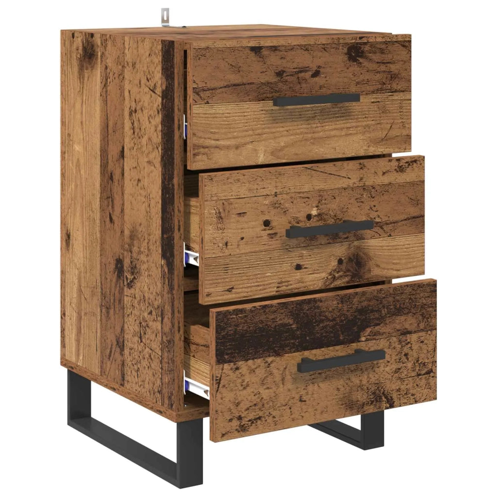Comodino | Armadio da Notte | Mobiletto da notte con cassetto Legno vecchio 40 x 40 x 66 cm