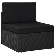 Set Divani da Giardino 9 pz con Cuscini in Polyrattan Nero 3067138