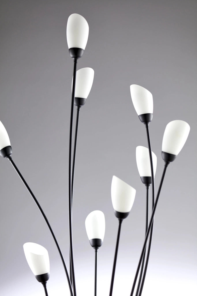 Lampada da terra GLORIOSA nera opaca 160cm 9xG9 Jupiter