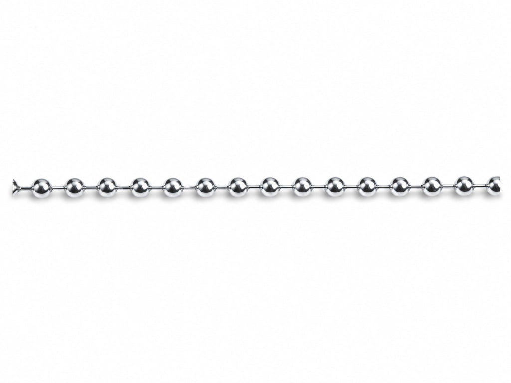 CATENA A PERLINE- - ø mm.3,6x2mt. - perline cromate in blister - 5 blister