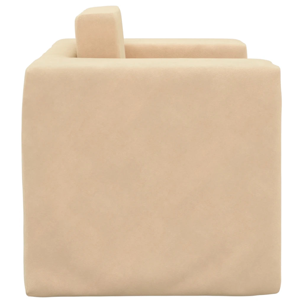 Divano Letto per Bambini Crema in Morbido Peluche 4104805