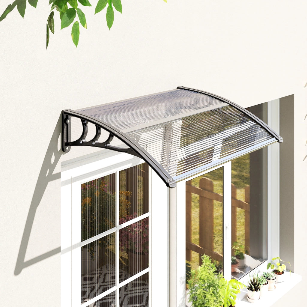 Copertura Porta Esterna in Policarbonato e Alluminio ¨C Minimal ¨C 100x75 cm Trasparente