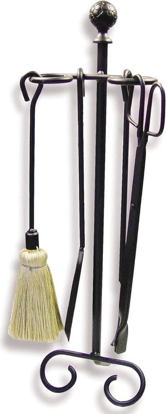 Set per camino - metallo nero