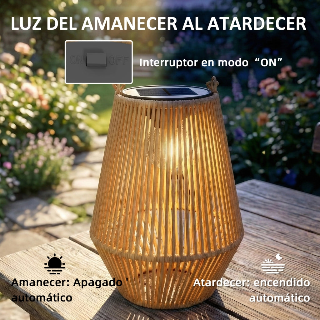 Set 2 Farole Solari da Esterno ¨C Minimal ¨C Rattan Marrone IP44
