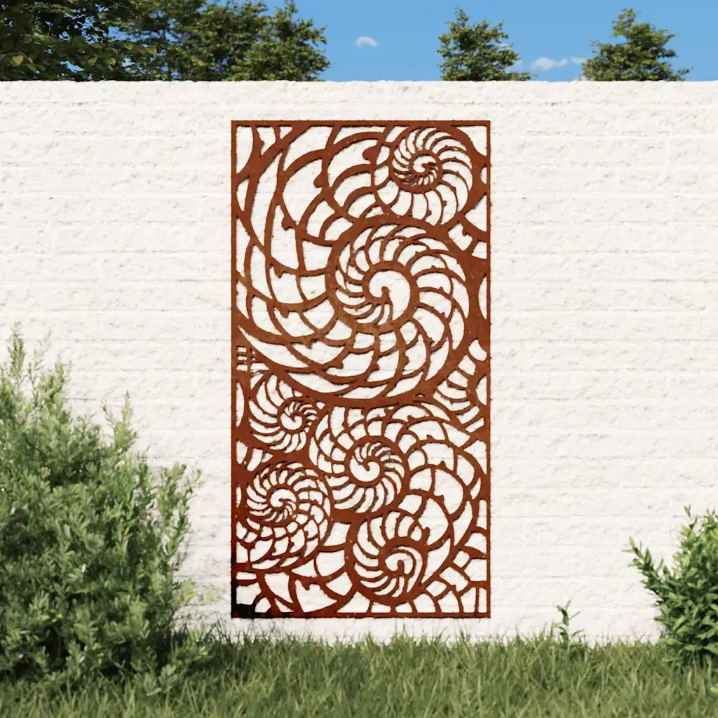 Decorazione Muro da Giardino 105x55cm Conchiglia Acciaio Corten CFW5880077
