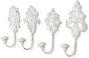 Set di chiodi a muro - 4 pezzi - bianco/grigio - ferro - 14 cm