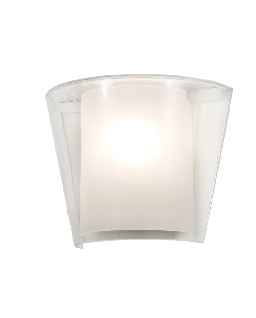 Lampada da Parete Viki in Metallo e Vetro Colore Trasparente, Attacco E27 40W, Design Elegante per Interni IP20, 28.5x14.5x23.5 cm - Classe 1
