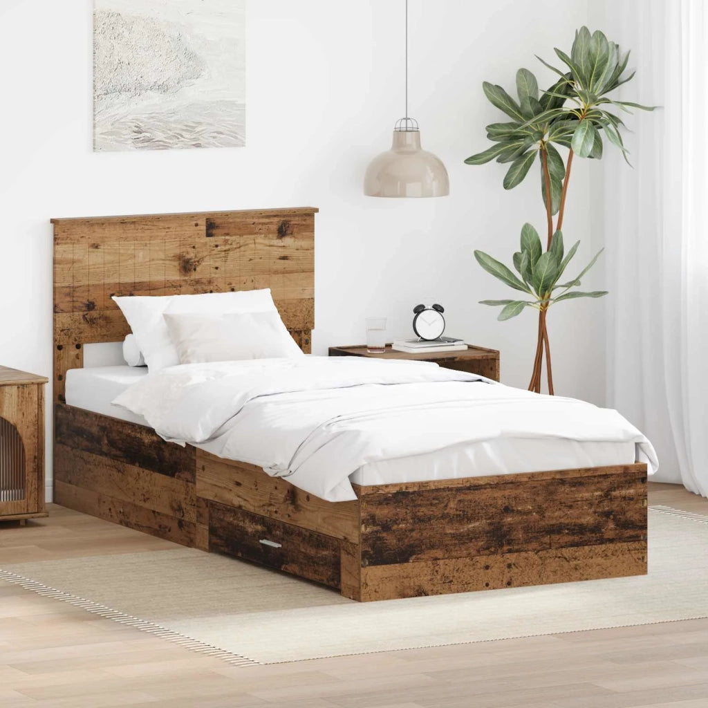 Struttura del letto-Giroletto Legno vecchio 90 x 200 cm Legno multistrato 744705