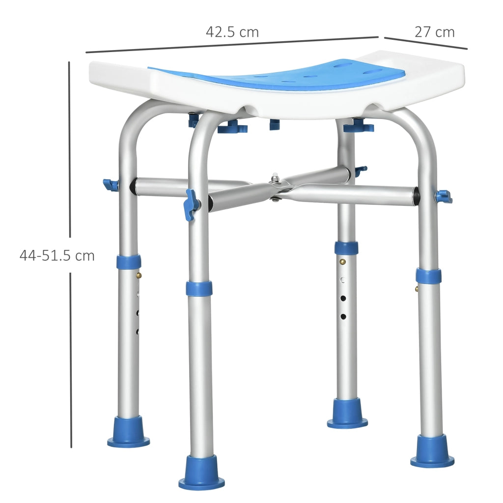 Sgabello Doccia Regolabile ¨C Minimal ¨C Blu Alluminio Antiscivolo