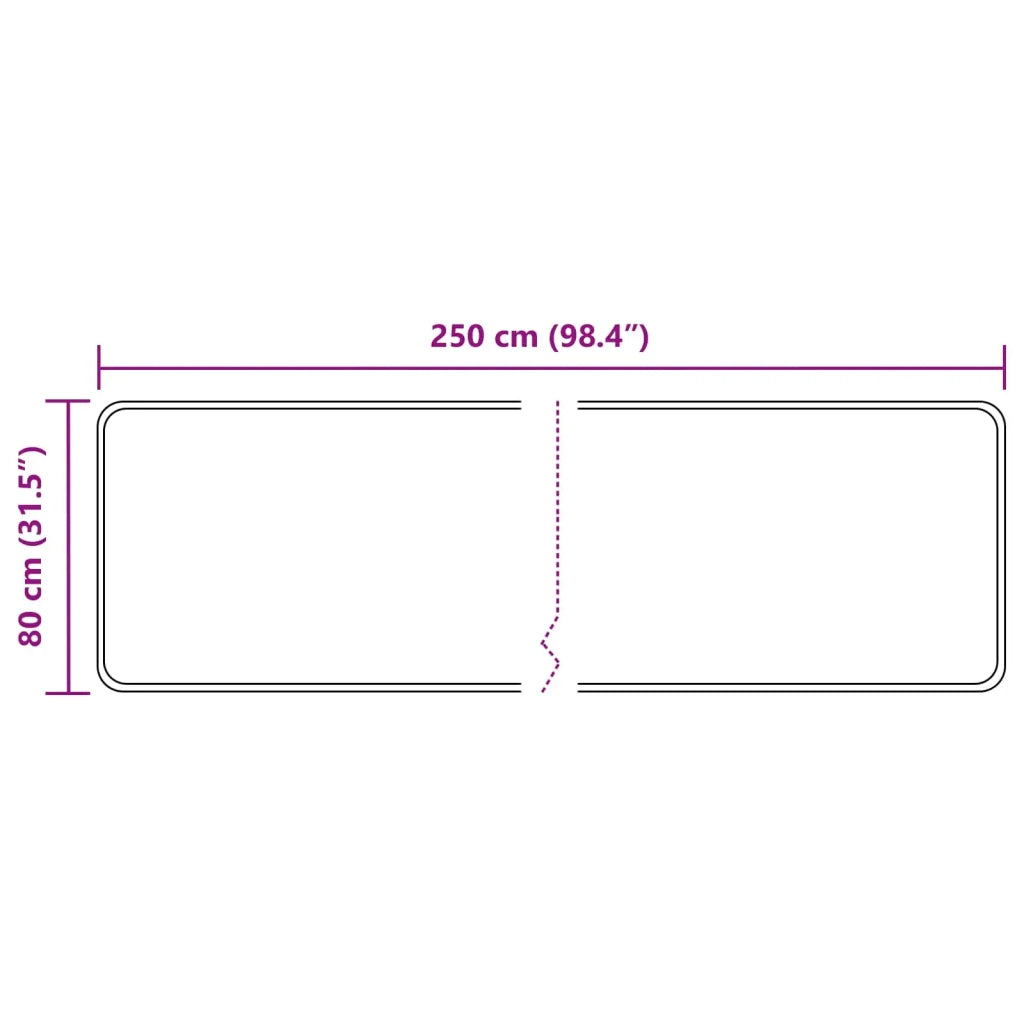 Runner Tappeto MARSA Bianco 80 x 250 cm Poliestere e PVC 42023310
