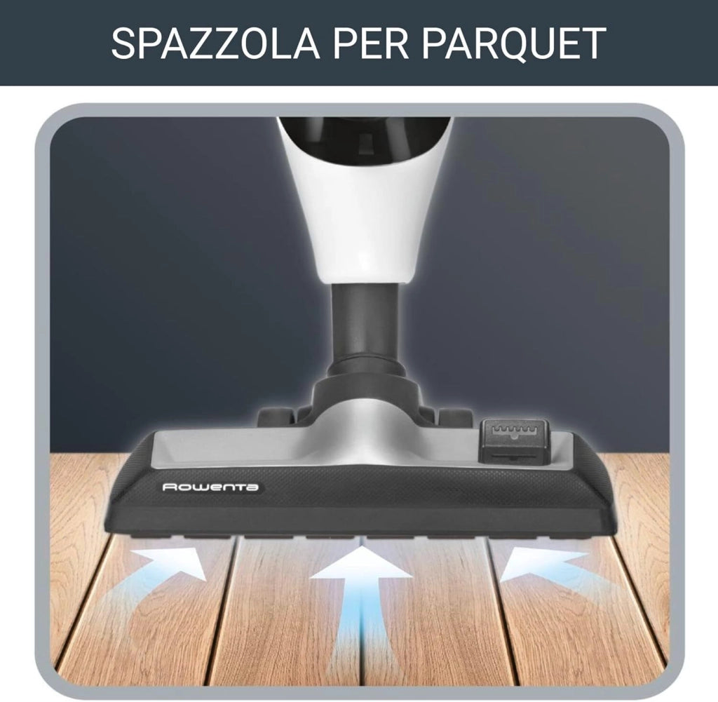 Rowenta RH8147WA Powerline Extreme Aspirapolvere a Bastone Ciclonico Senza Sacco 0,9 L 750 W 77 dB colore Bianco Giallo