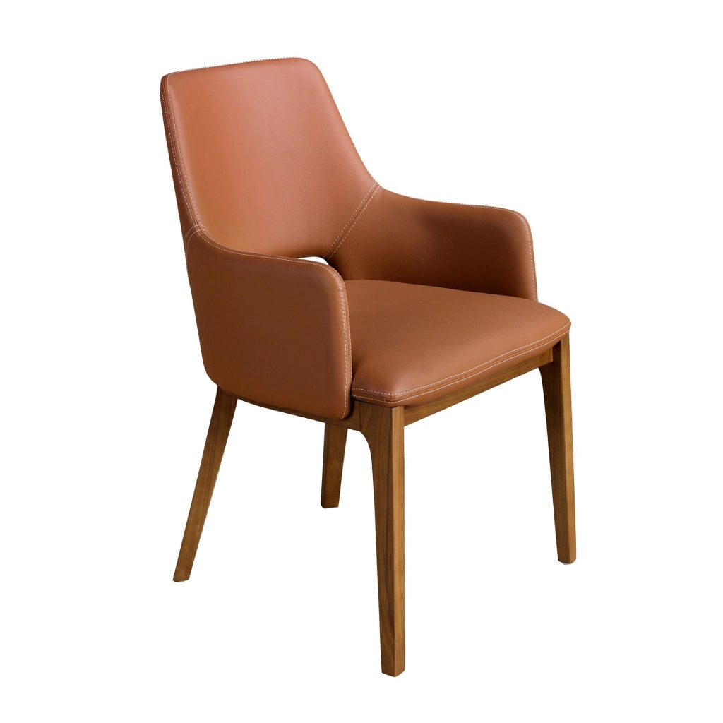 Sedia in ecopelle marrone