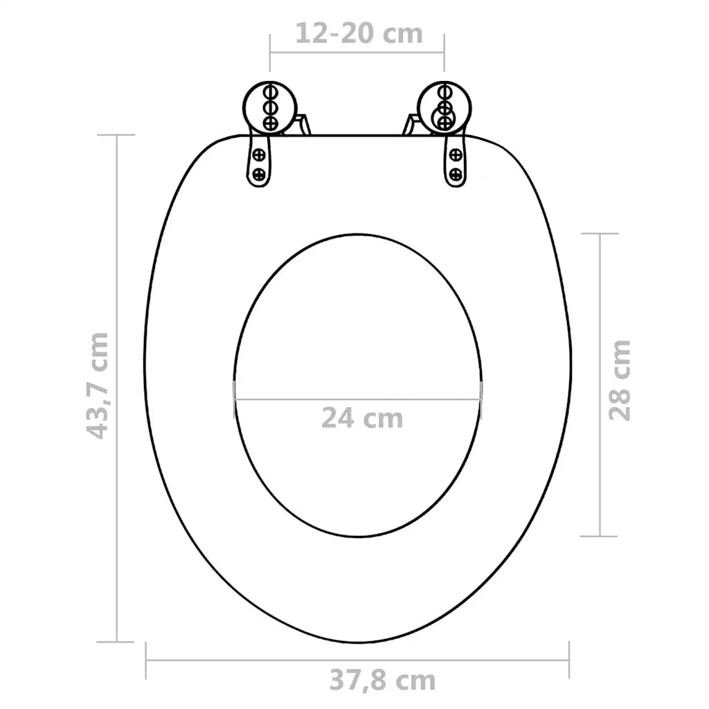 Tavolette WC con Coperchi 2 pz in MDF Design Delfini 275912