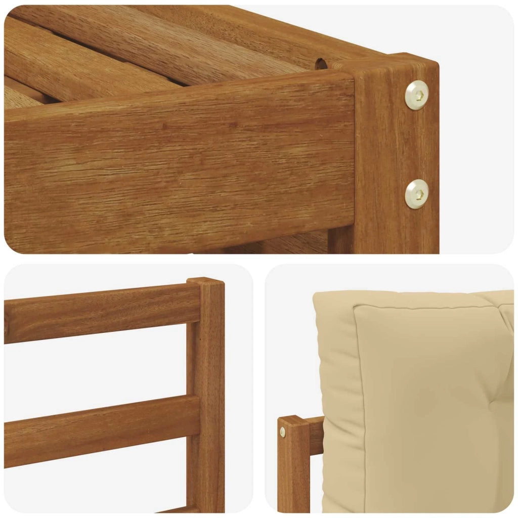 Set di divani da esterno con cuscino 6 pcs Naturale e Beige 3373323