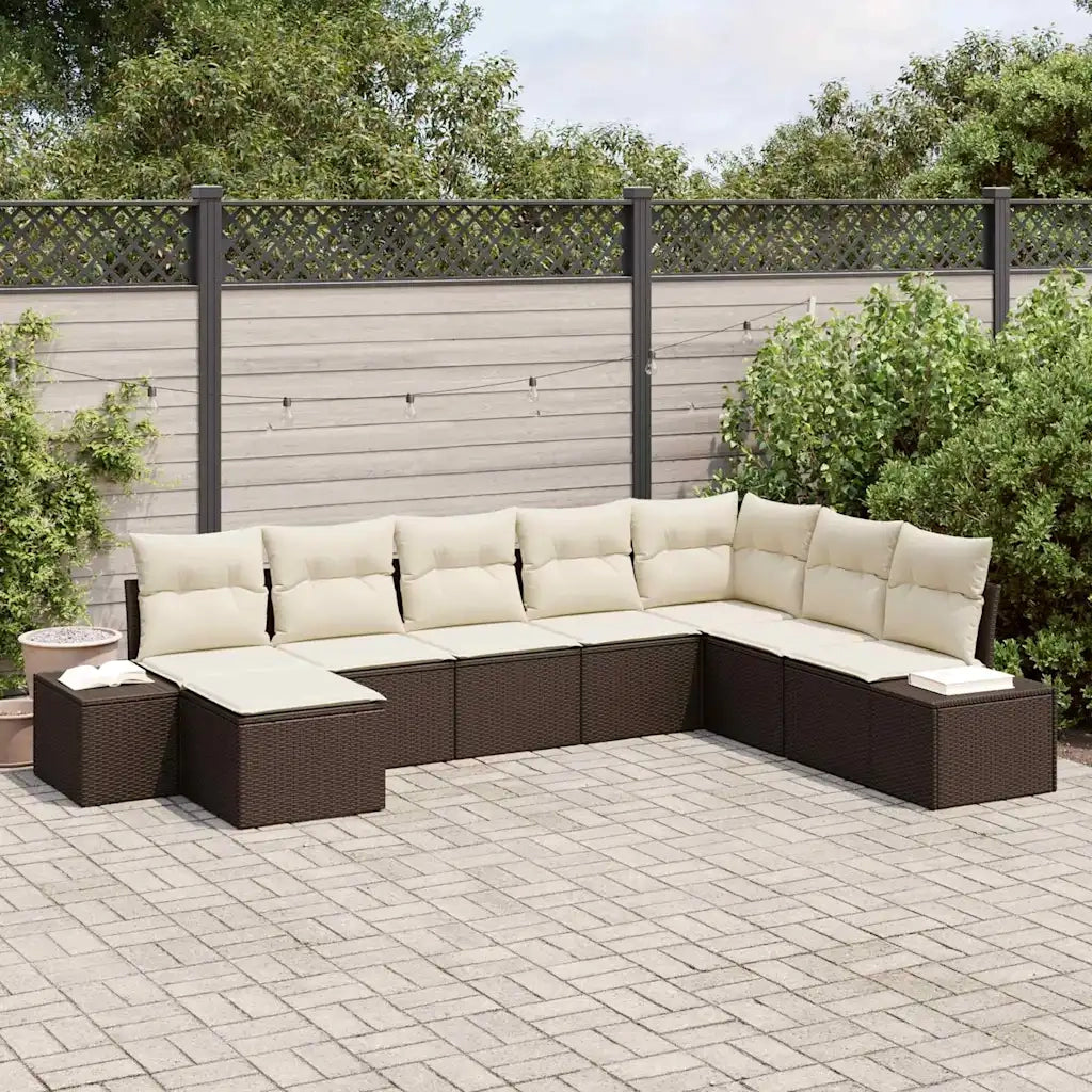 Set Divano da Giardino con cuscino 8 pcs polyrattan 3347178