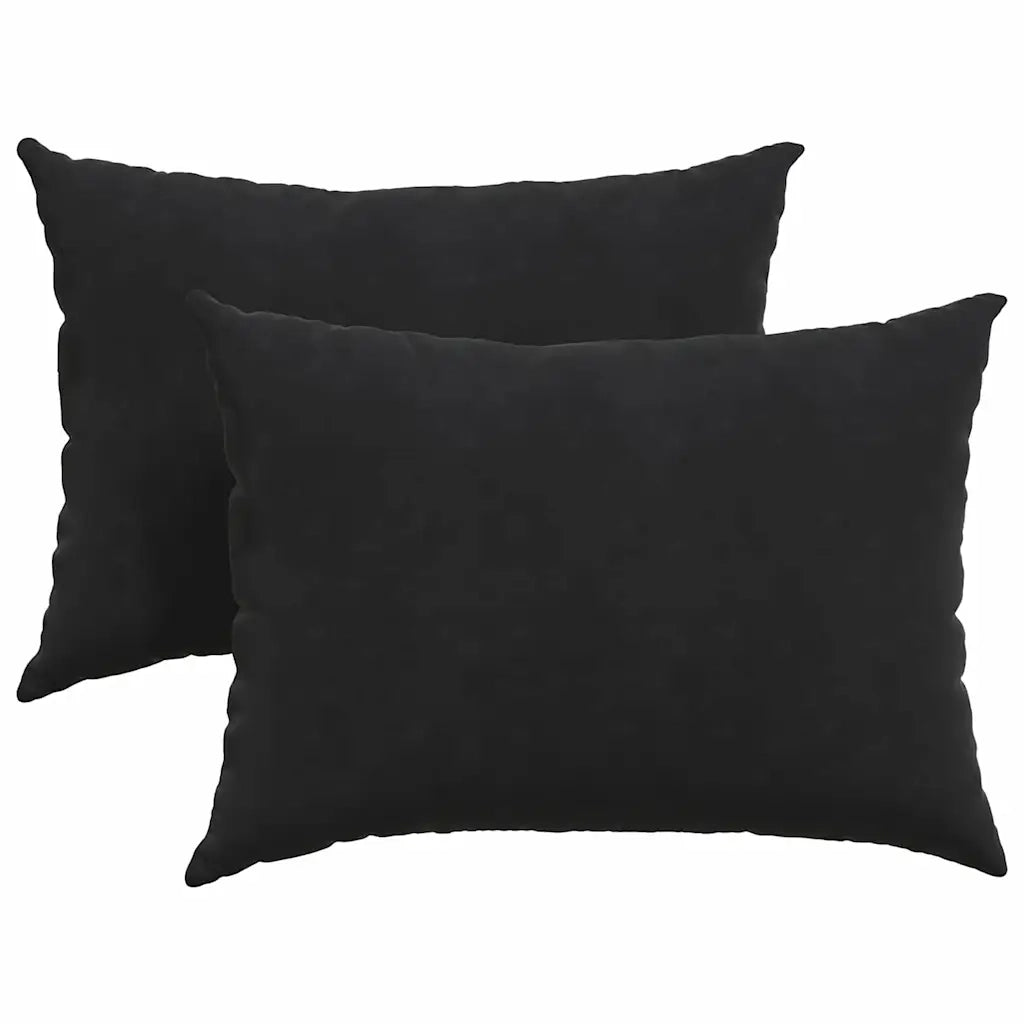 Cuscini da Divano 2 pz-Set di 2 Cuscini per Sofa Nero 70 x 50 cm Tessuto in Cords