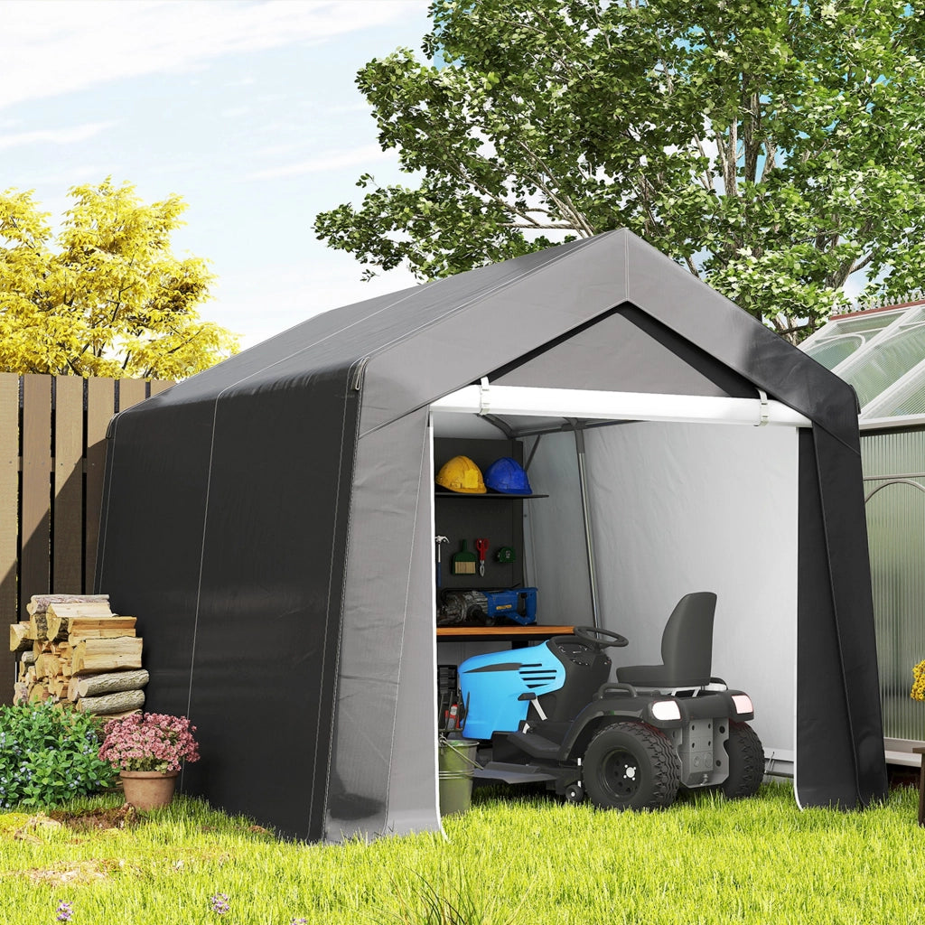 Tenda Garage 3x3 m ¨C zephmum ¨C Dark Grey con Rolltuer e Finestra di Ventilazione