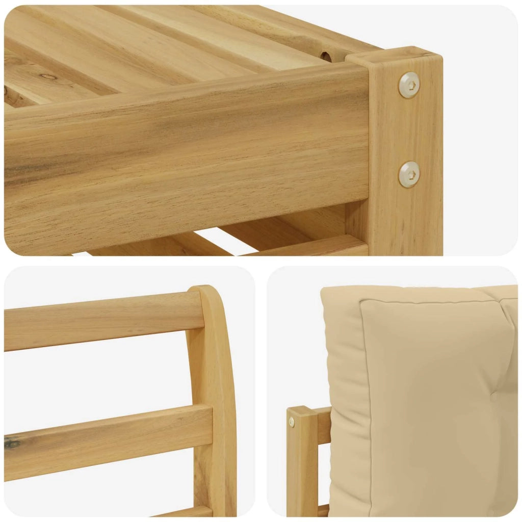 Set di divani da esterno 8 pz Bianco e Beige 3390968