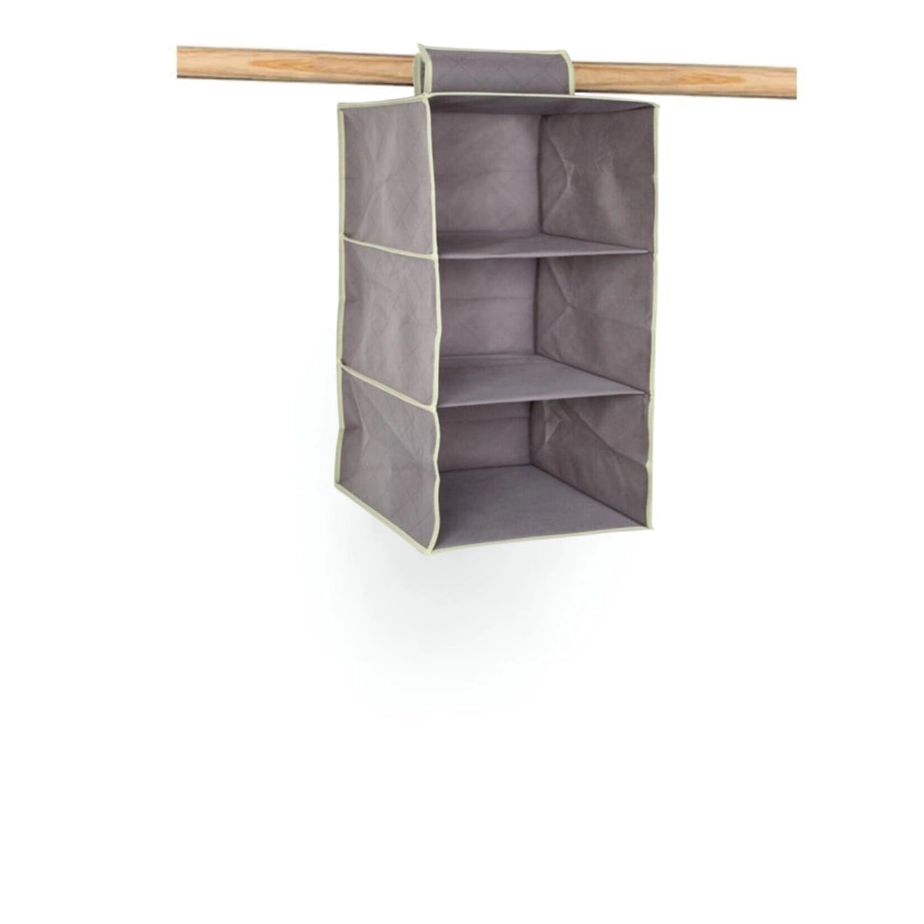 OWIJI Organizer Portaoggetti Appendere Armadio 3 Ripiani 60 x 30 x 30 cm Salvaspazio Divisori Interno Pieghevole Contenitore Vestiti Scarpe