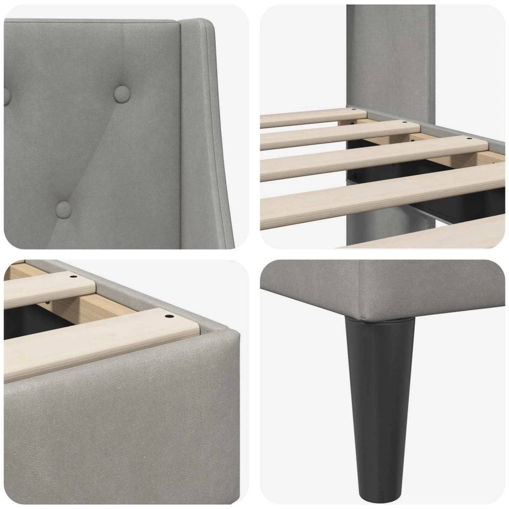 Struttura del letto-Giroletto Grigio chiaro 180 x 200 cm Velluto 823857