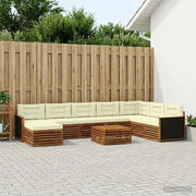 Set di divani da esterno con cuscino 9 pcs Naturale e Crema 3383733