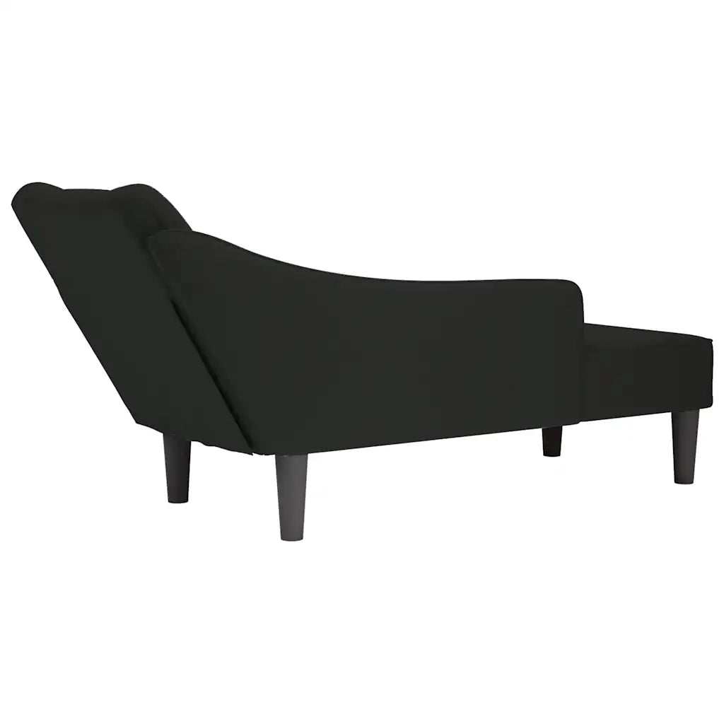 Sdraio con Bracciolo Destro in Velluto Nero 4009797