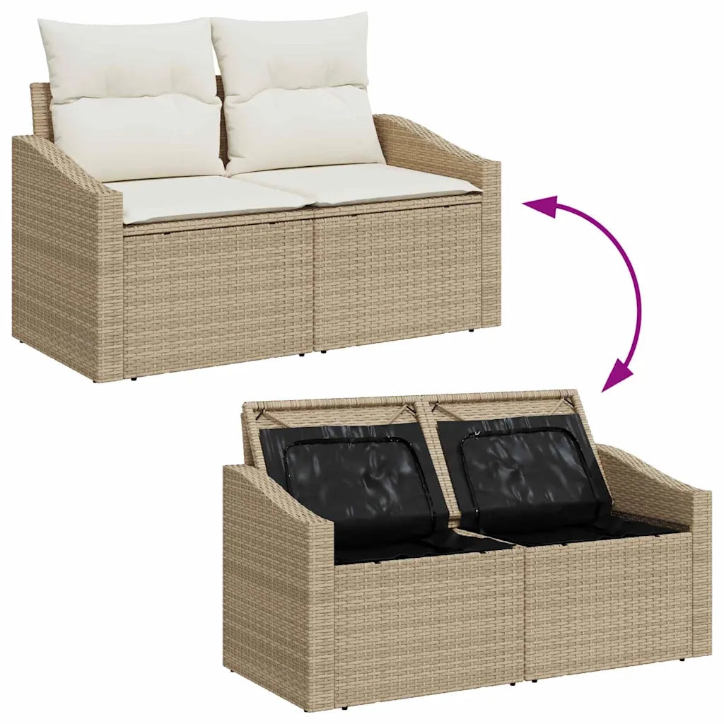 Set di divani con cuscino 6 pcs Beige e Crema polyrattan 3355270