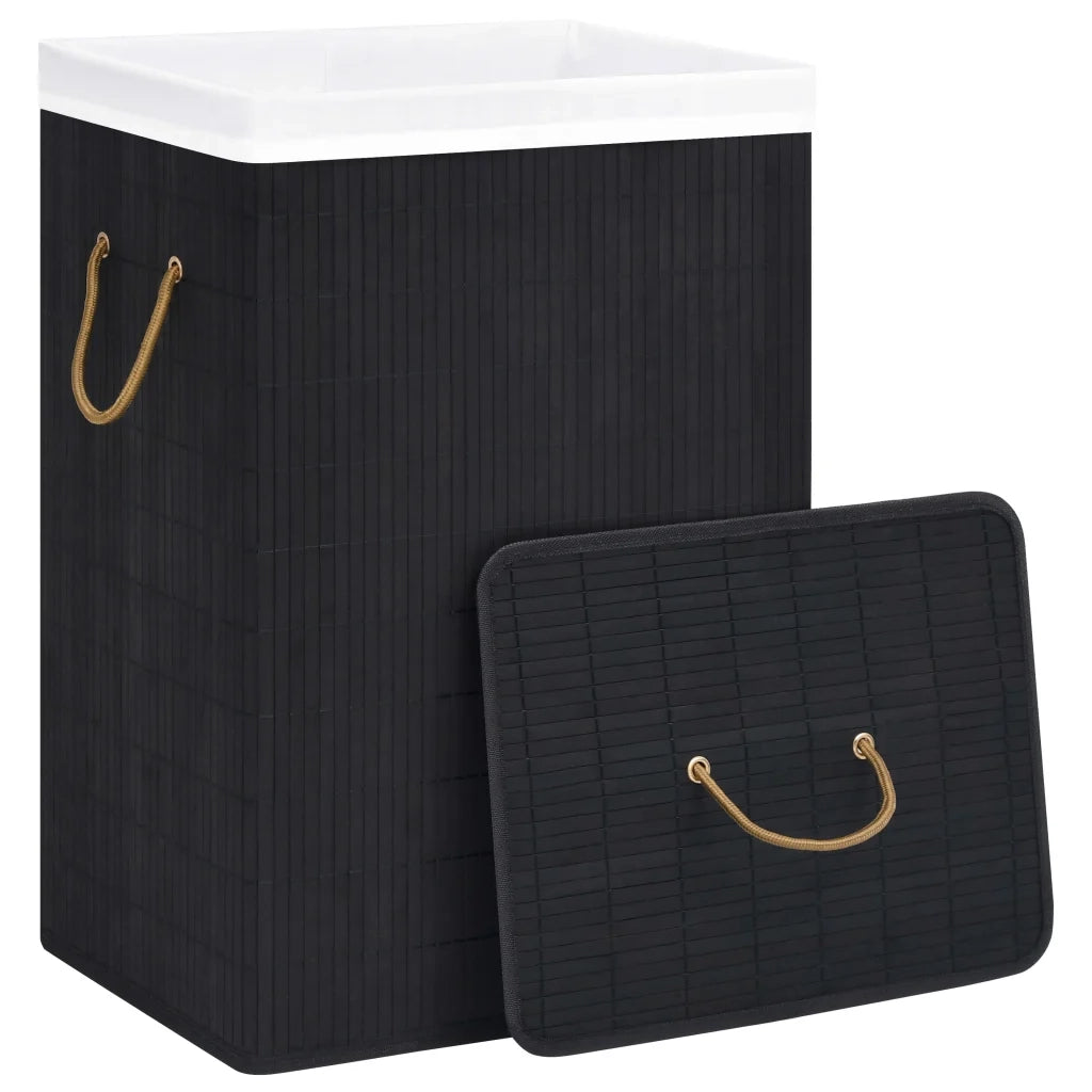 Cesto Portabiancheria in Bamb¨´ a Sezione Singola Nero CFW6014175