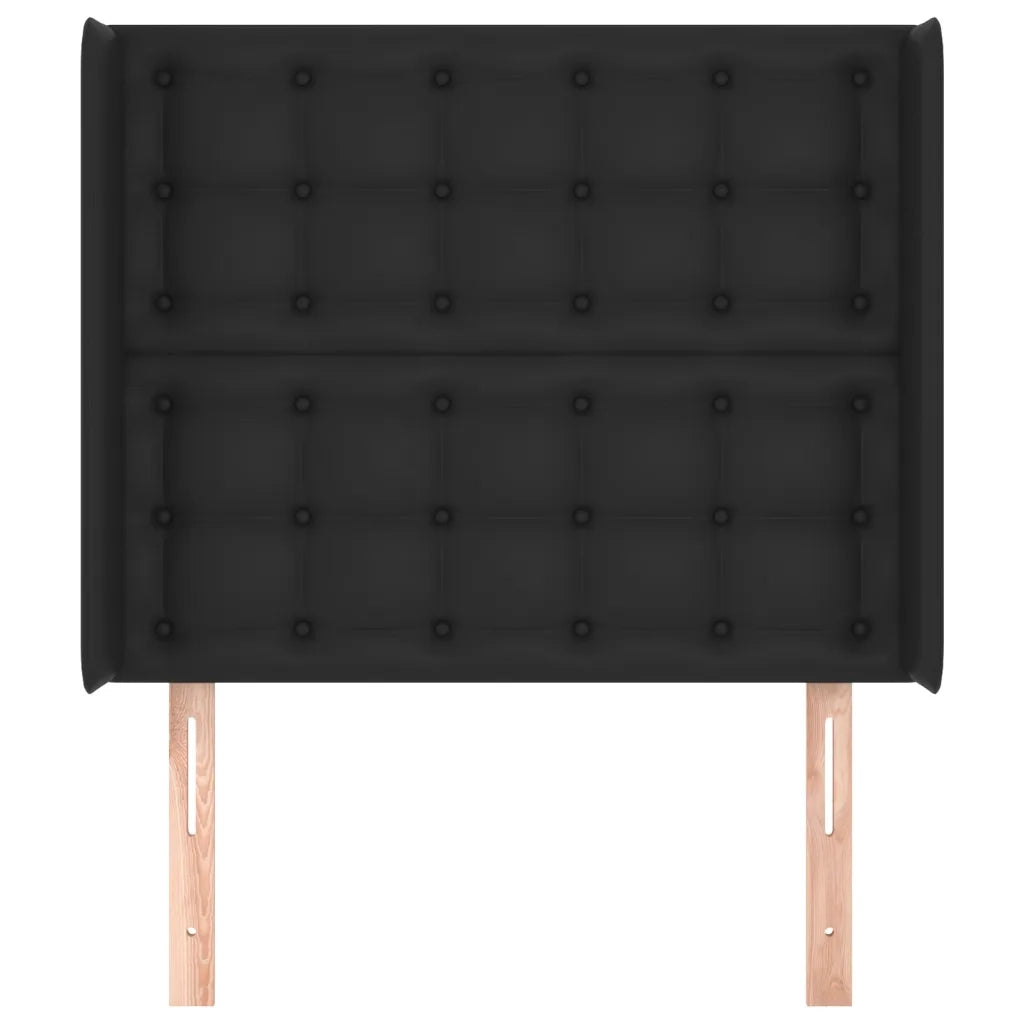 Testiera | Testata ad Orecchio Nera 83x16x118/128 cm in Similpelle