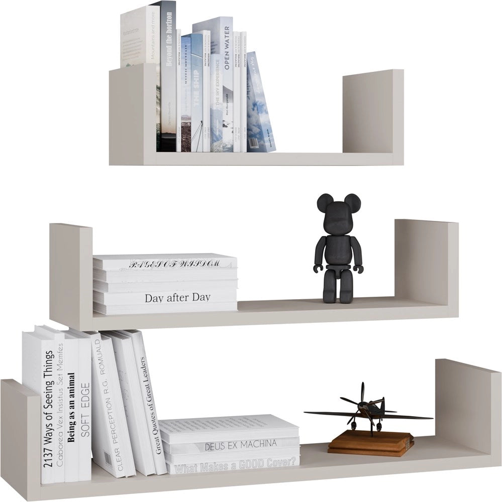 Ripiano sospeso MOBI 3p set 3x moderna ripiani da parete cashmere beige