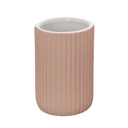 Portaspazzolini bagno da appoggio rosa in ceramica soft touch Spring