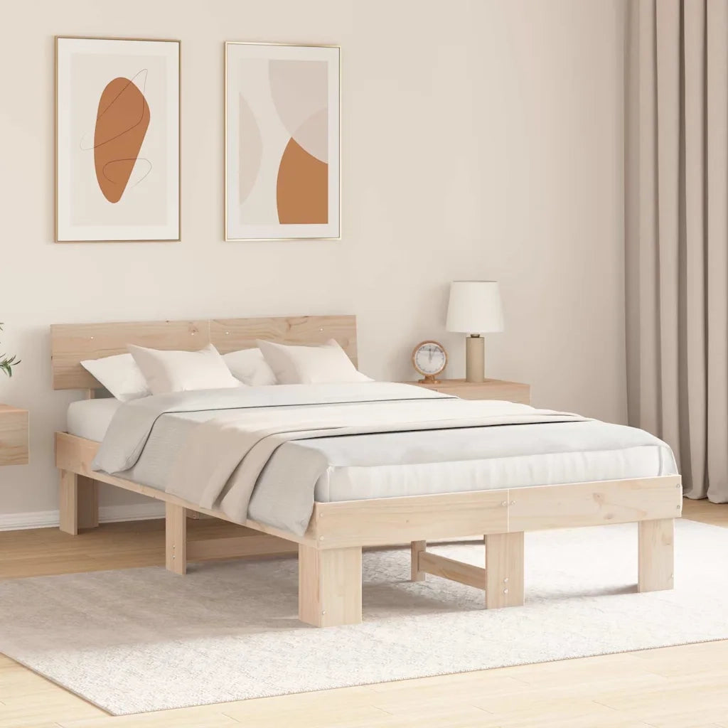 Letto matrimoniale | Letto per adulti | Struttura del letto Naturale 120 x 190 cm Pino massello