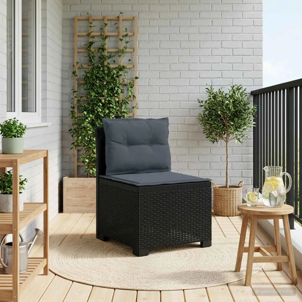 Divano da Giardino a 1 Posto con Cuscini Aspetto Rattan PP 8011799