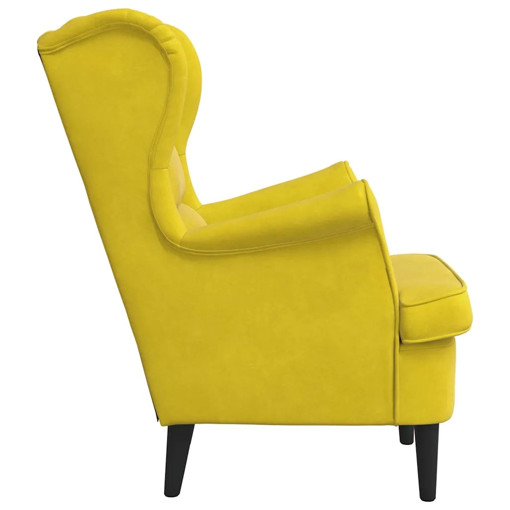 Poltrona | Sedia Relax Giallo Senape in Velluto
