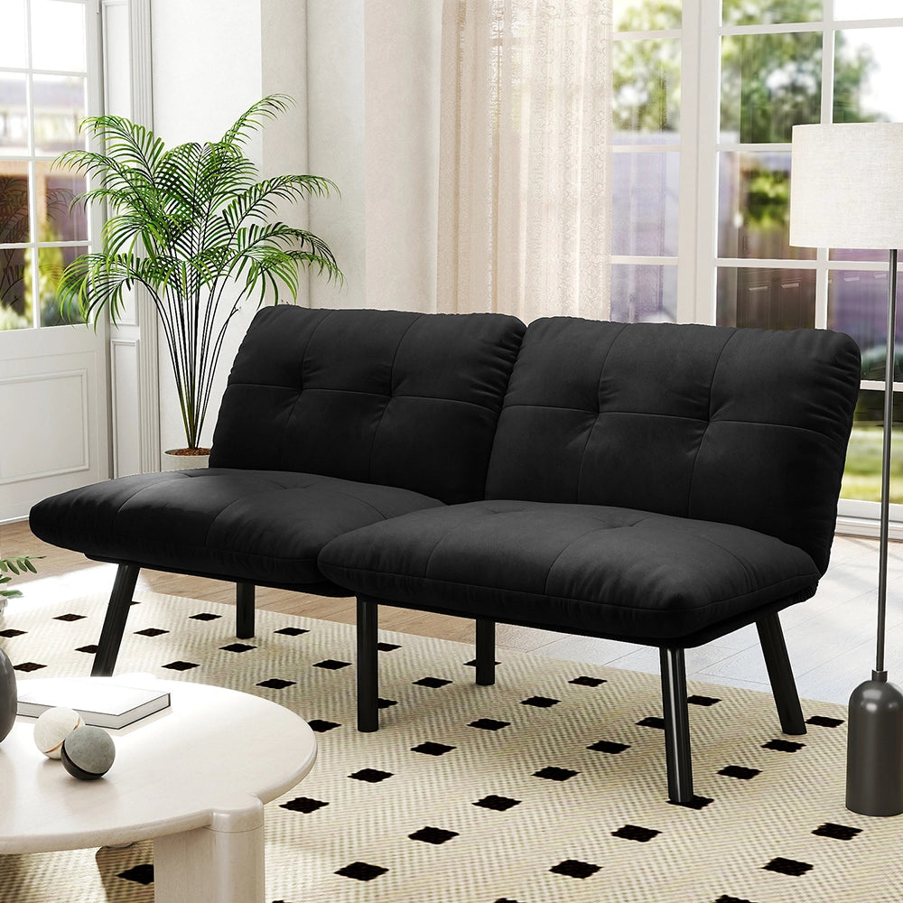 Divano letto - Xylo - 2 posti pieghevole nero futon poco ingombrante