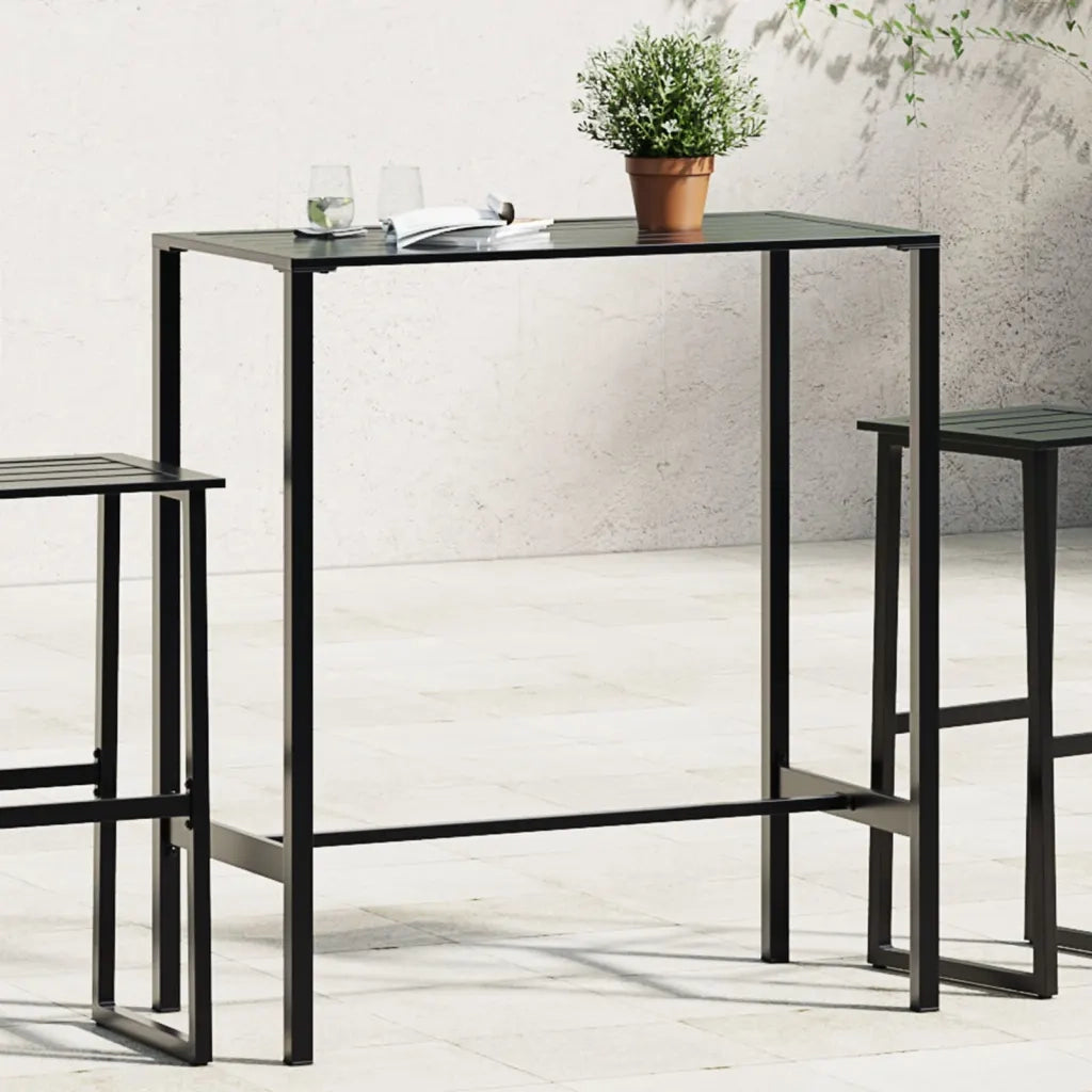 Tavolo da Bar Nero 100x50x110cm in Acciaio Verniciato a Polvere 4009268