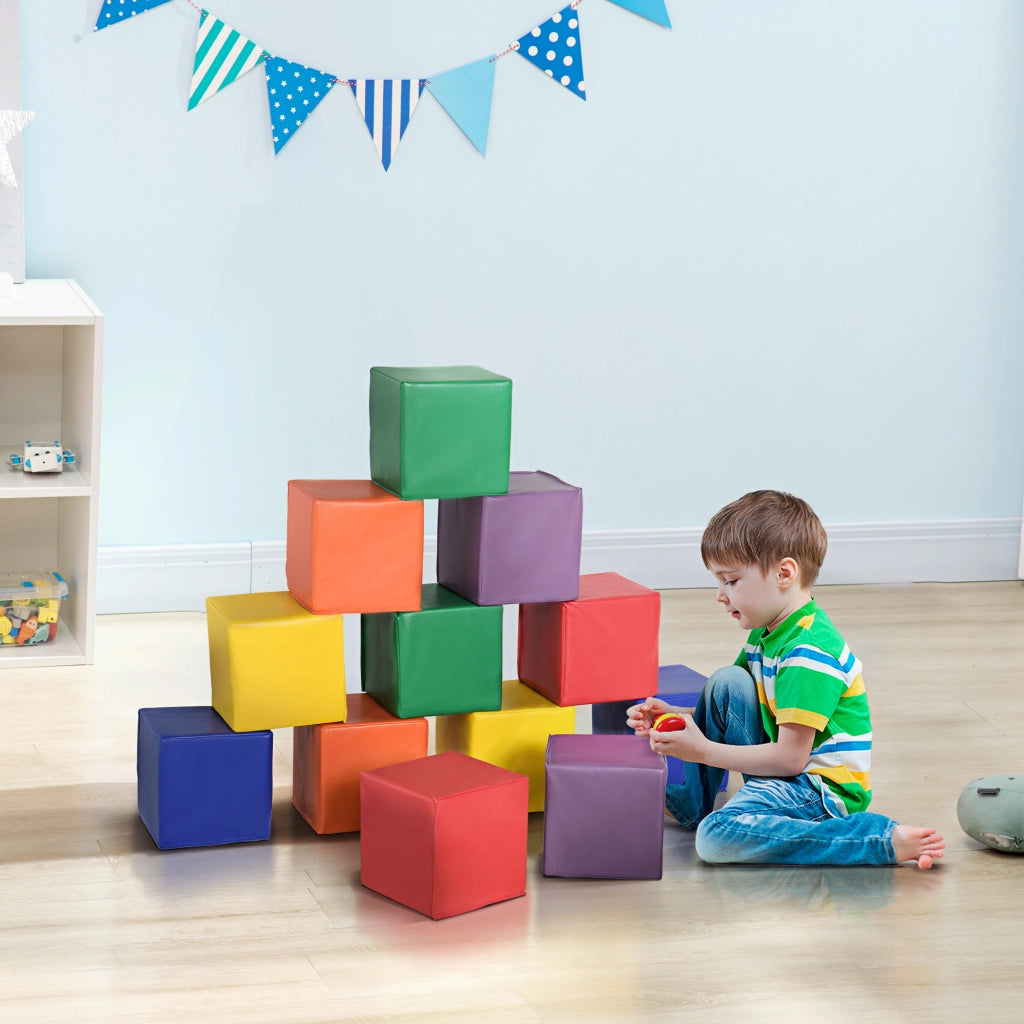 Blocchi da Costruzione Morbidi per Bambini ¨C Minimal ¨C Rosso e Giallo