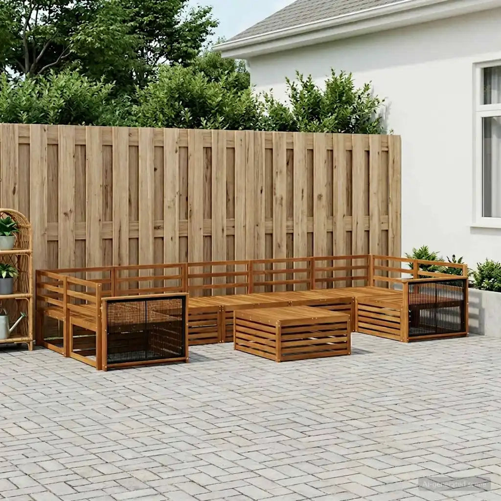 Set di divani da esterno 8 pcs Naturale 3383142
