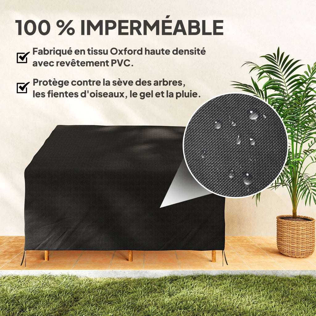 Copridivano esterno impermeabile ¨C Minimal ¨C nero 140x84x56/94 cm