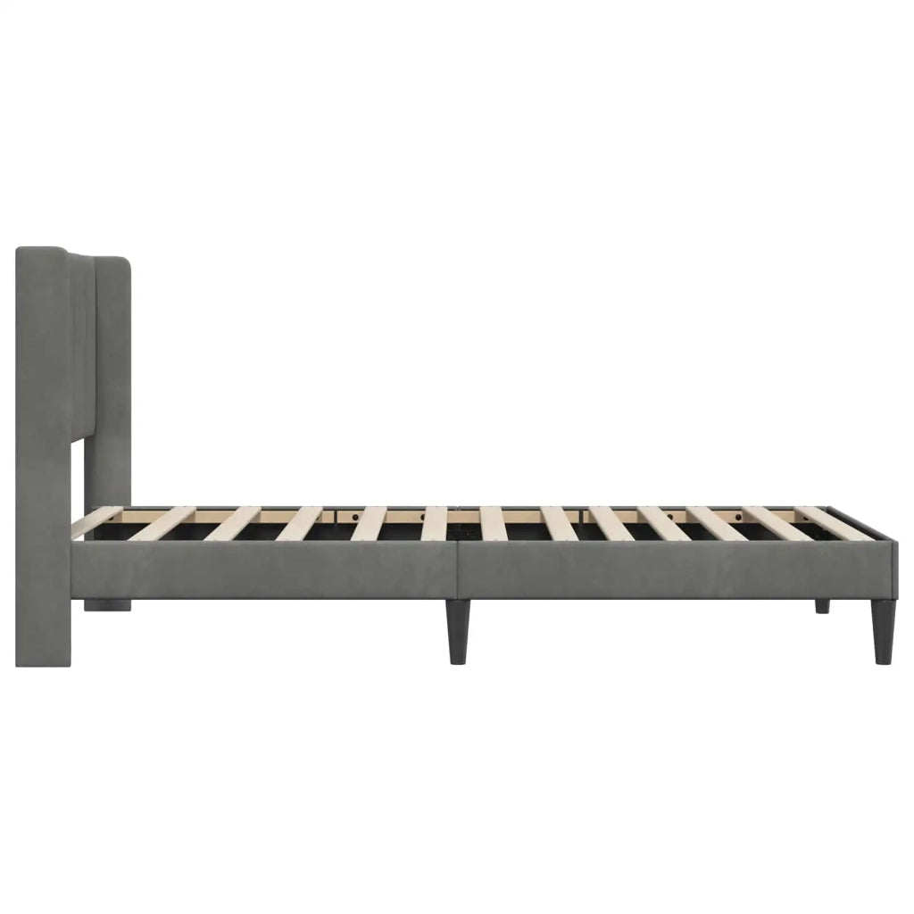 Struttura del letto-Giroletto Grigio Scuro 100 x 200 cm Velluto 373939