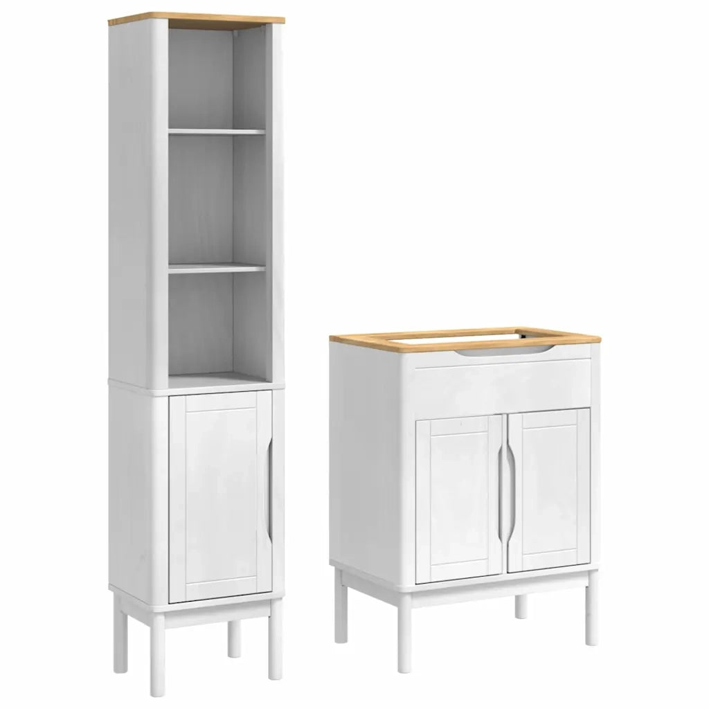 Set di mobili per il bagno con lo scaffale FLORO 2 pcs Bianco