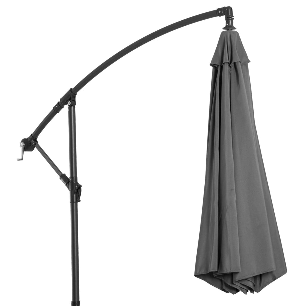 Ombrellone Decentrato 3x2.5m ¨C Xylo ¨C Acciaio Poliestere Anti-UV Grigio con Manovella