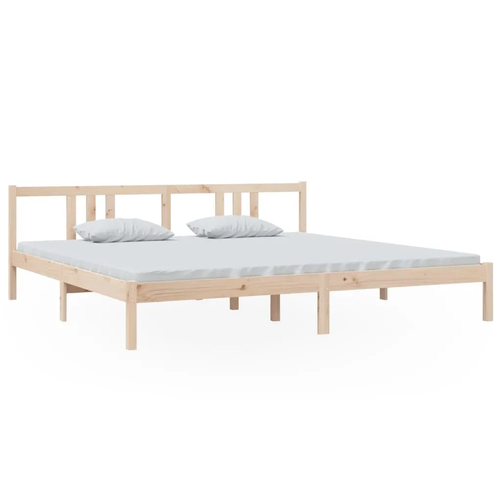 Letto matrimoniale | Letto per adulti | Giroletto senza Materasso in Legno Massello 200x200 cm