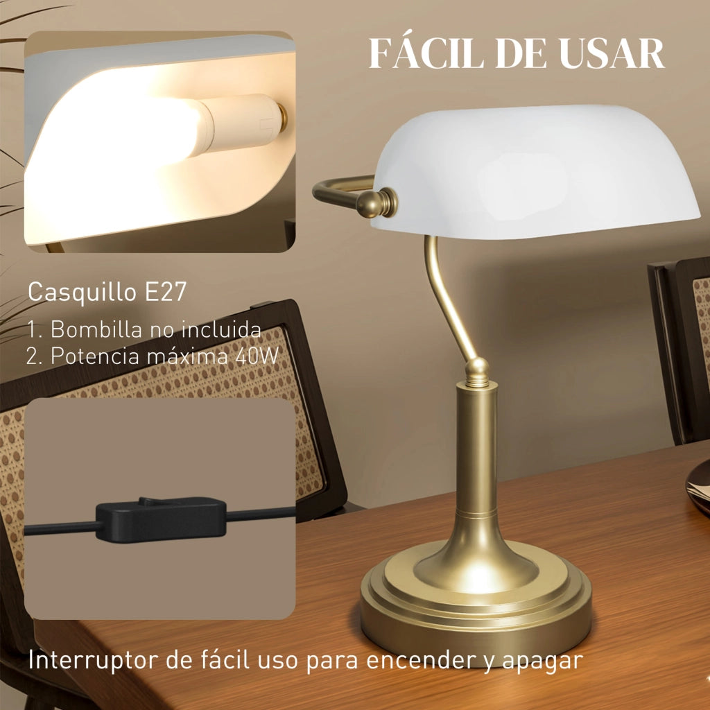 Lampada da Scrivania con Interruttore Basculante ¨C Minimal ¨C Bianco