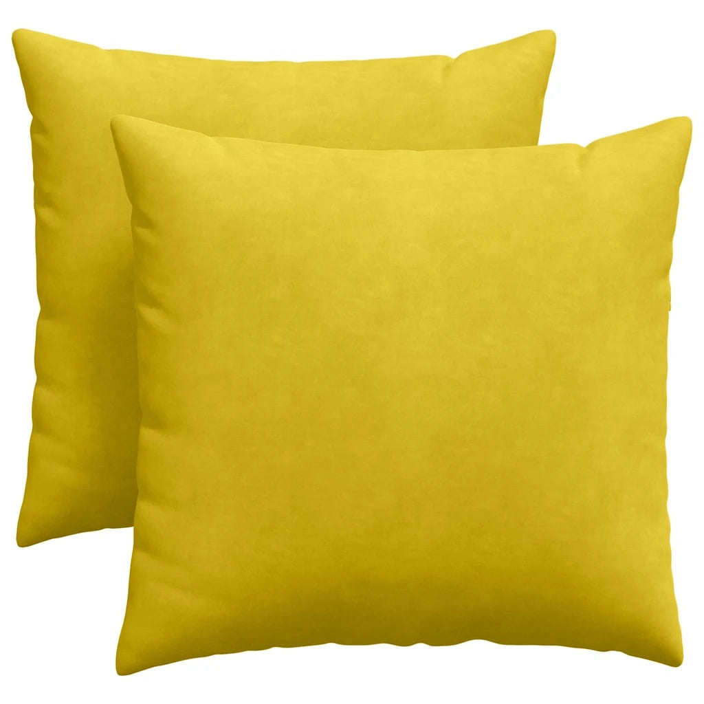 Cuscini da Divano 2 pz-Set di 2 Cuscini per Sofa Giallo 45 x 45 cm Tessuto in Cords