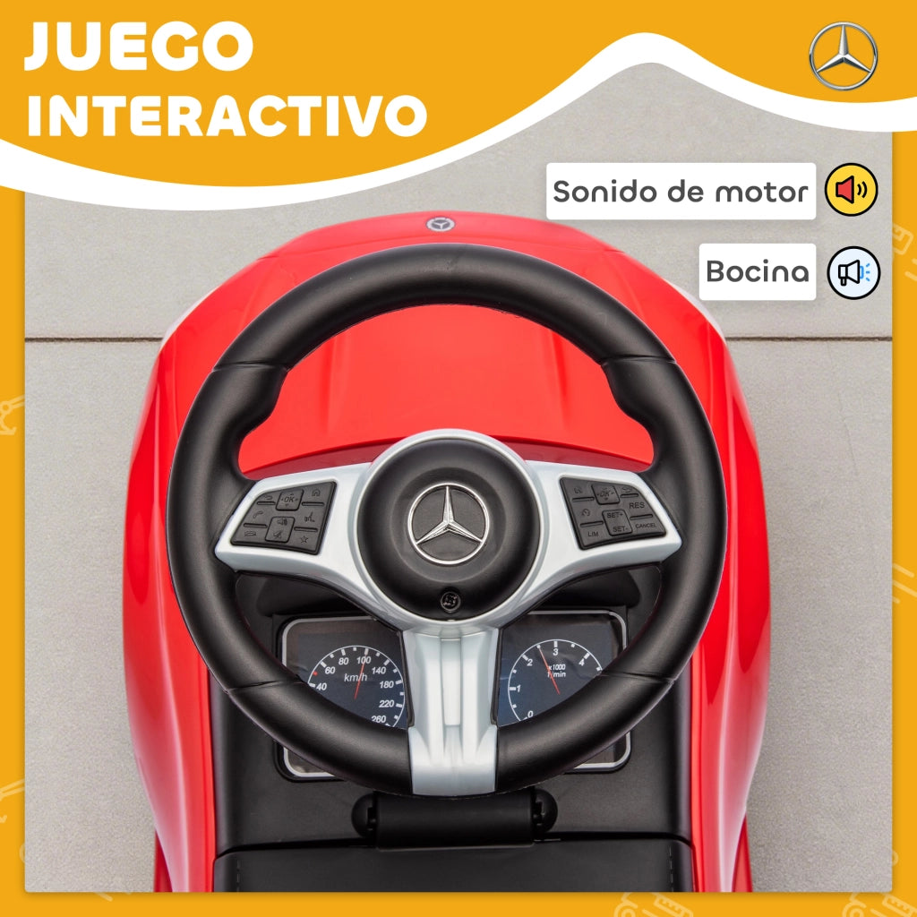 Cavalcabile Mercedes-Benz Classe C ¨C Xylo ¨C Bambini 18-36 Mesi con Clacson e Vano Contenitore Rosso