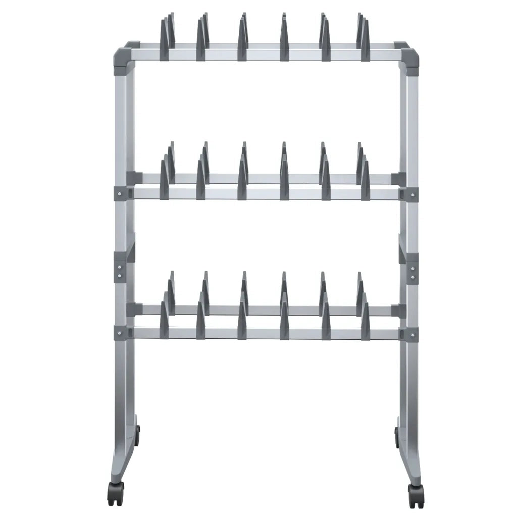 Scarpiera con Ruote-Scaffale per scarpe Argento 66x27x100 cm