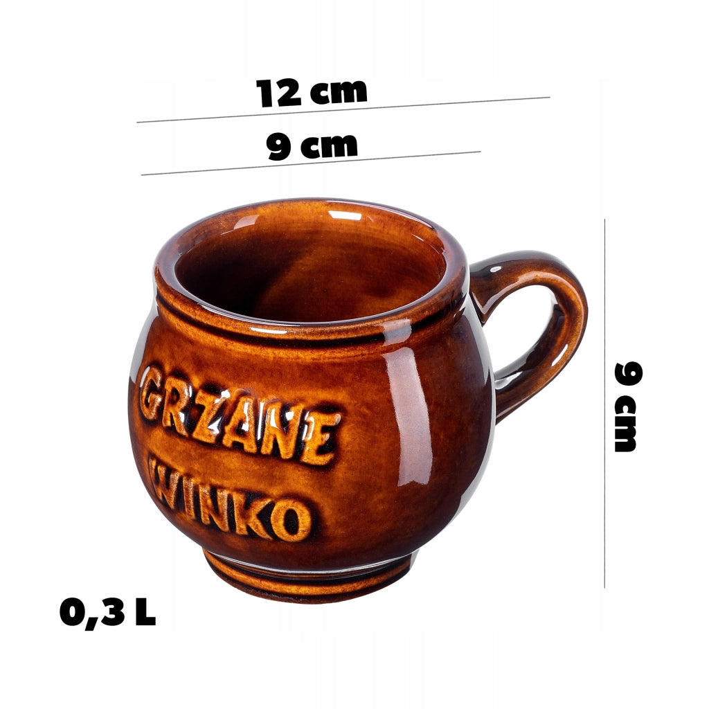 Tazza da vin brulé KADAX con manico, 300 ml, in gres.