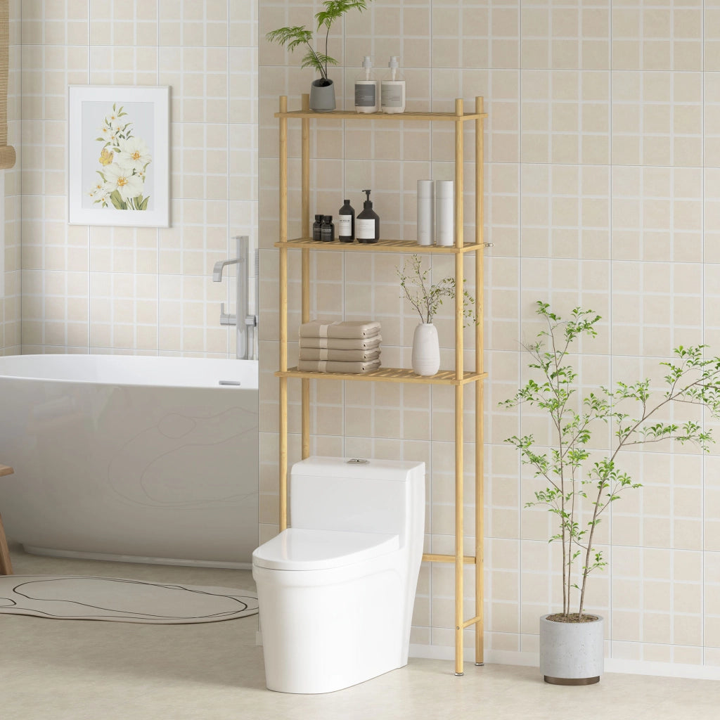 Mobile Sopra WC a 3 Ripiani in Bamb¨´ ¨C zephmum ¨C 63.5x25.5x181